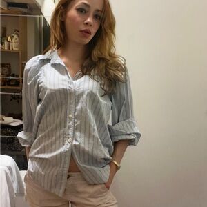 Rails Livy Hampton Pinstripe Light Blue Woman’s Shirt